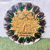 Resin 12inch clock with Morepank with Mogra Flowers with Stick Varmala Preservation